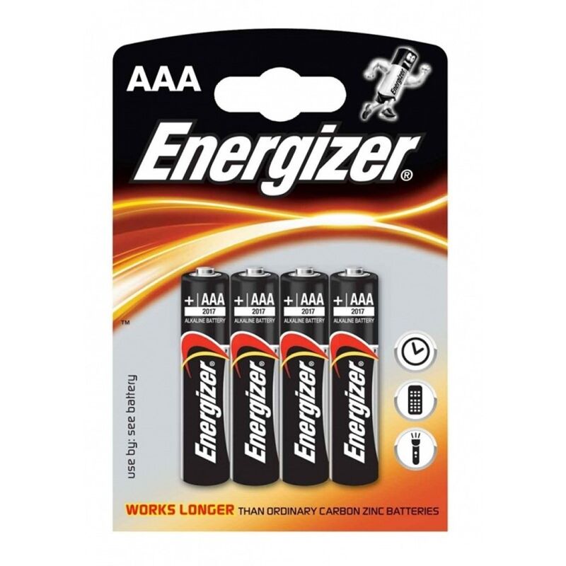 Energizer - Batería Alcalina AAA LR03 Pack de 4