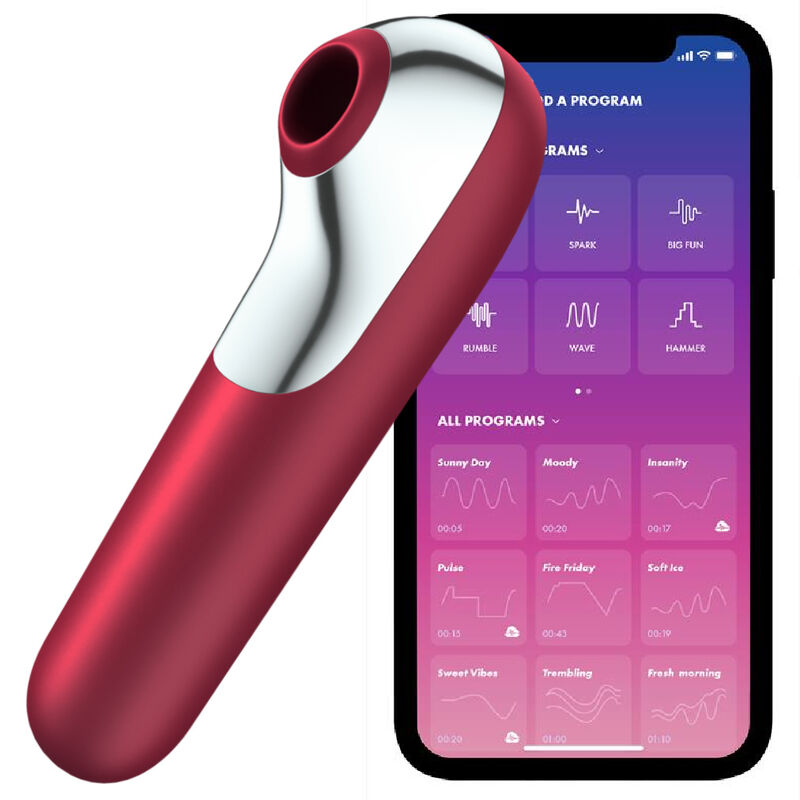 Satisfyer - Vibrador y Succionador Dual Love con Ar Pulsado Vermelho
