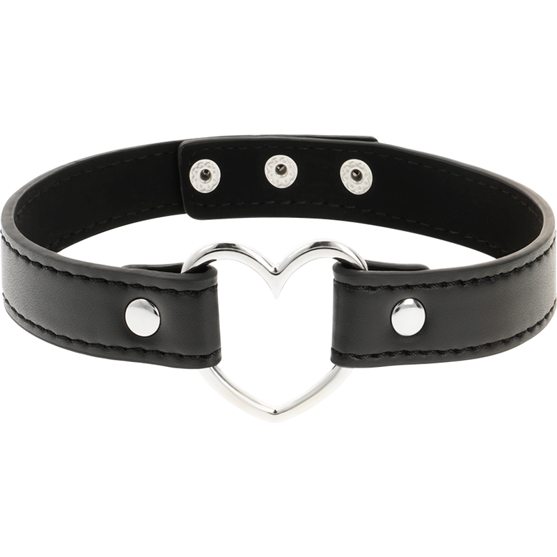 COQUETTE CHIC DESIRE - COLLAR DE CUERO VEGANO ACCESORIO DE CORAZÓN MUJER