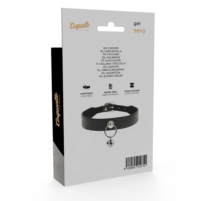 COQUETTE CHIC DESIRE - COLLAR DE CUERO VEGANO ACCESORIO MUJER CASCABEL/ARO