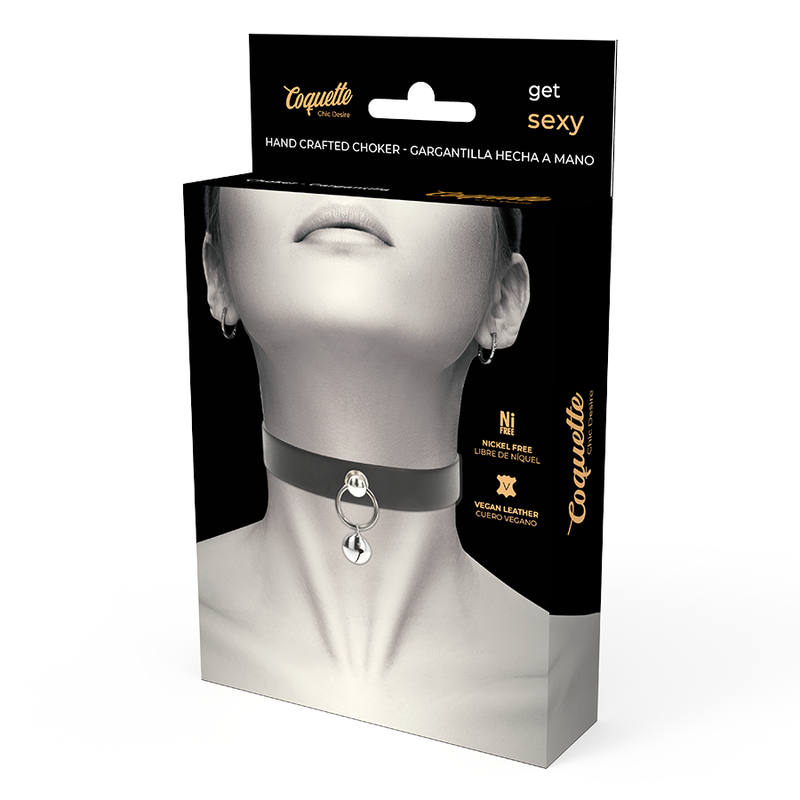 COQUETTE CHIC DESIRE - COLLAR DE CUERO VEGANO ACCESORIO MUJER CASCABEL/ARO