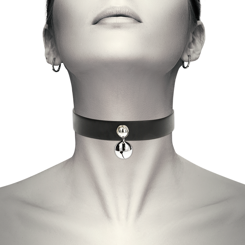COQUETTE CHIC DESIRE - COLLAR DE CUERO VEGANO MUJER ACCESORIO DE CASCABEL