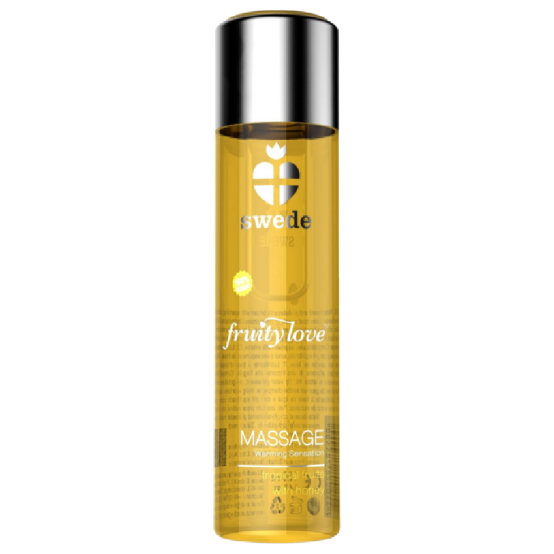 SUECIA - ÓLEO DE MASSAGEM COM EFEITO AQUECIMENTO FRUTO FRUTO TROPICAL COM MEL 120 ML.