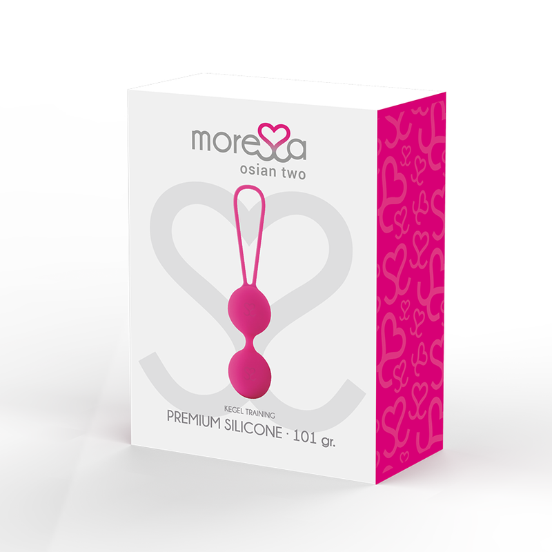 MORESSA - OSIAN TWO EXERCÍCIOS DE REEDUCAÇÃO PÉLVICA 101 g PREMIUM SILICONE ROSA - Sex Shop Sexy