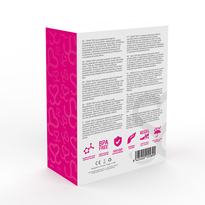 MORESSA - OSIAN TWO EXERCÍCIOS DE REEDUCAÇÃO PÉLVICA 101 g PREMIUM SILICONE ROSA - Sex Shop Sexy