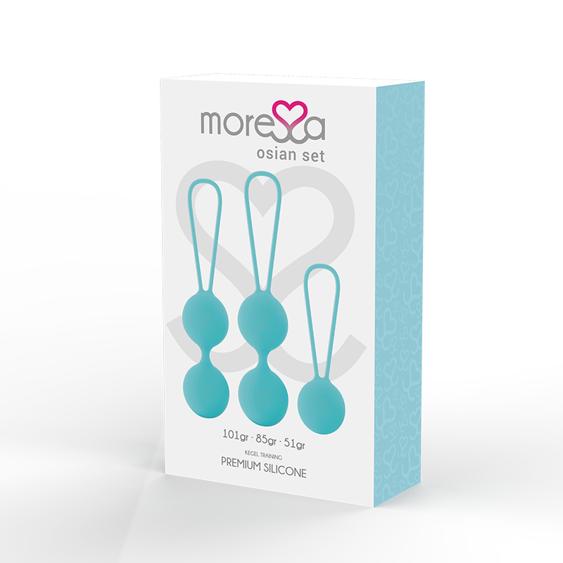 MORESSA - OSIAN SET PREMIUM SILICONE TURQUESA (Osian One - 51 g | Osian Two - 101 g | Osian Three - 85 g) - Sex Shop Sexy