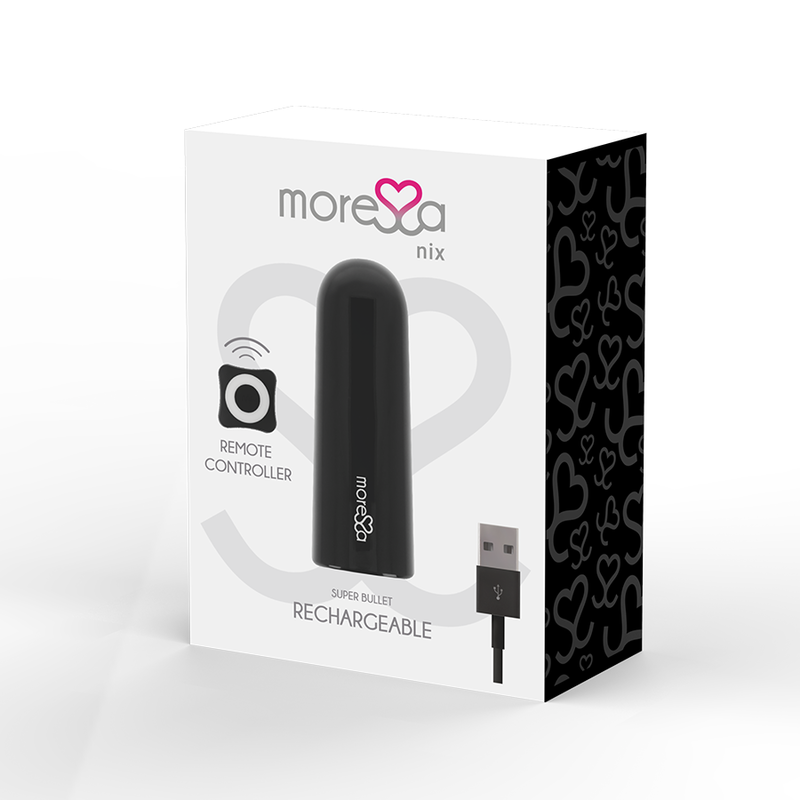 MORESSA - NIX POTENTE VIBRADOR MULTIJOGOS COM CONTROLO REMOTO PRETO