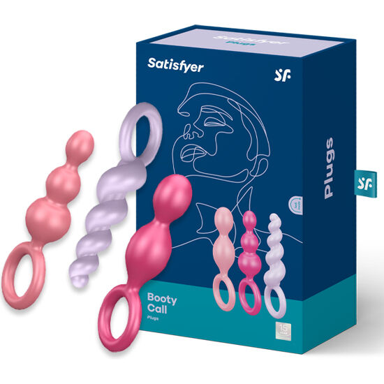 SATISFYER - CONJUNTO DE 3 PLUGS ANAIS TRICOLOR - Sex Shop Sexy
