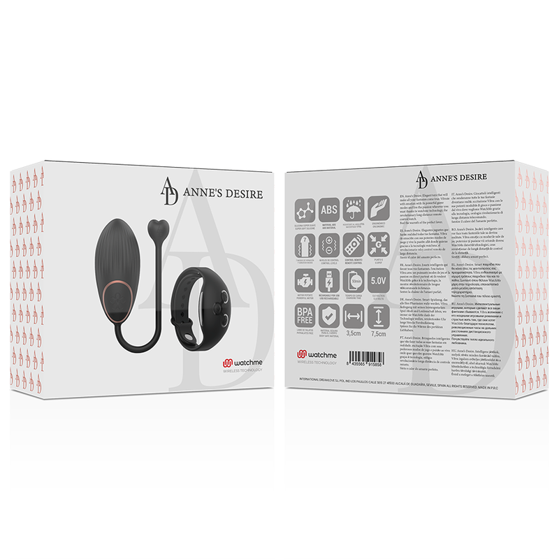 ANNE'S DESIRE - HUEVO TECNOLOGÍA DE CONTROL REMOTO WATCHME NEGRO