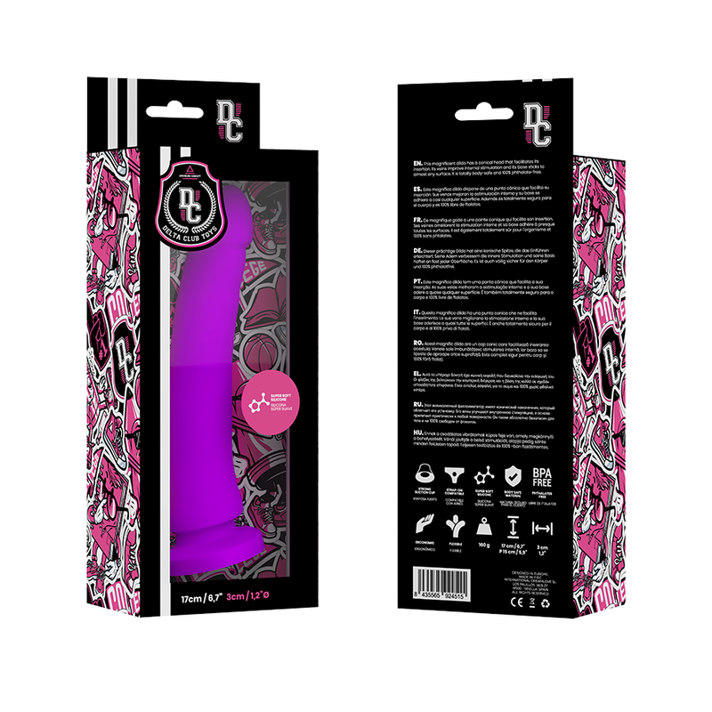 Delta Club - Brinquedos Lilás Consolador Silicona Médico 17 Cm - 3 Cm