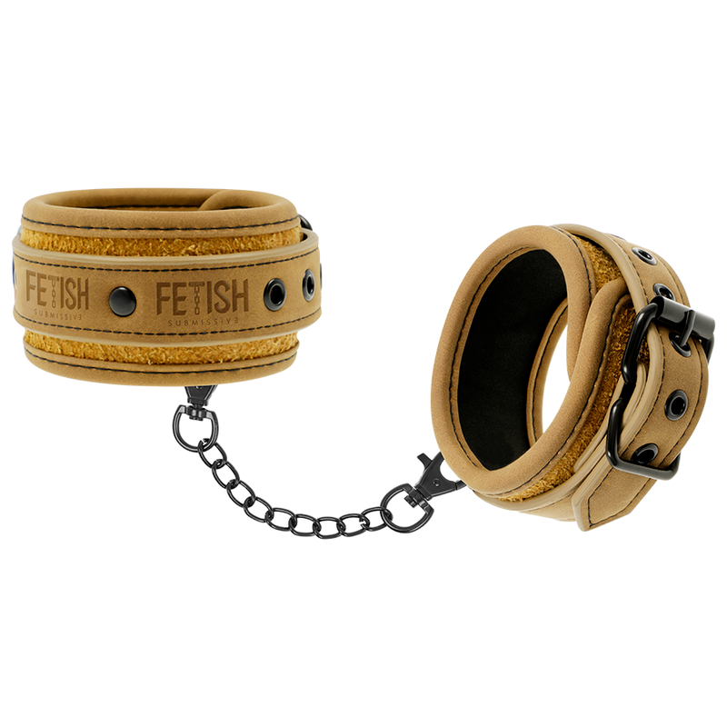 FETISH SUBMISSIVE ORIGIN - PUNKOS DE TORNOZELO DE COURO VEGANO COM FORRO DE NEOPRENE