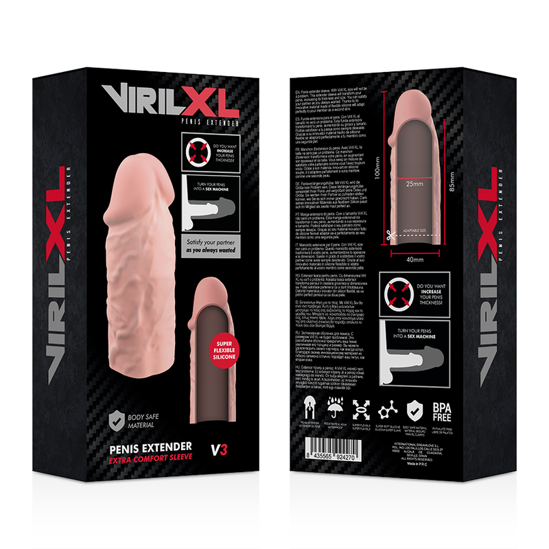 VIRILXL - EXTENSÃO DE PÊNIS NATURAL DE SILICONA LÍQUIDO V3