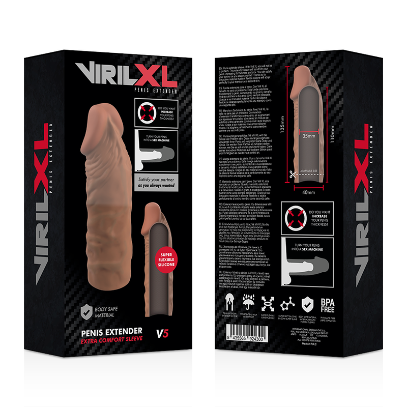 VIRILXL - EXTENSÃO DE PÊNIS DE SILICONA LÍQUIDO V5 MARROM