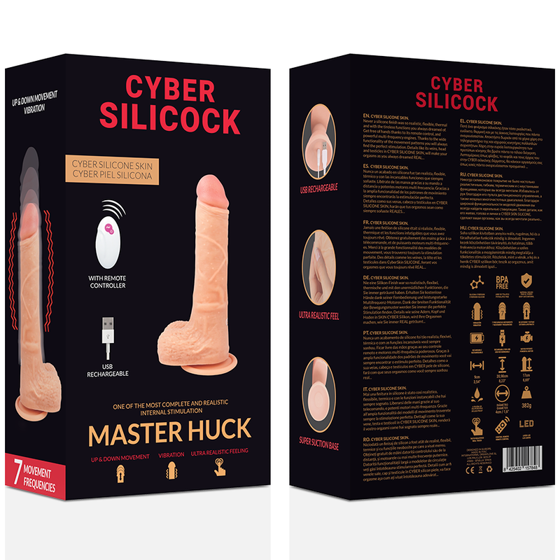 CYBER SILICOCK - REALISTA COM CONTROLO REMOTO MASTER HUCK 20.9 CM -Ø- 4 CM - Sex Shop Sexy