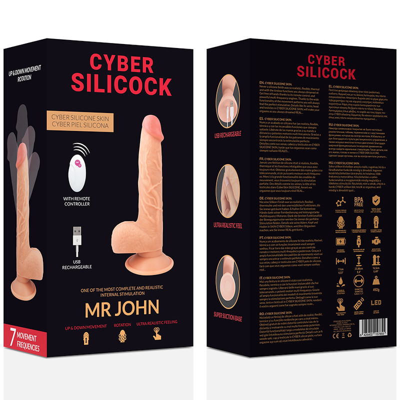CYBER SILICOCK - REALISTA COM CONTROLO REMOTO MR JOHN 23.88 CM -Ø- 4.3 CM - Sex Shop Sexy