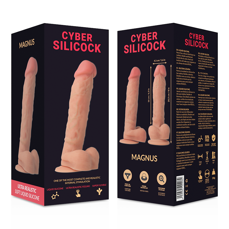 Cyber ​​Silcock - Dong de Silicona Líquido Macio Ultra Realista 20.5 Cm - 4.1 Cm