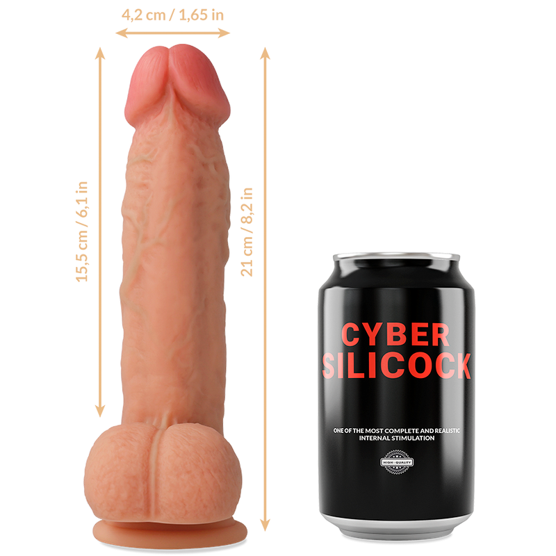 Cyber ​​Silcock - Strap-On Saul Silicona Líquido Con 3 Anéis Gratis 15.5 Cm - 4.2 Cm