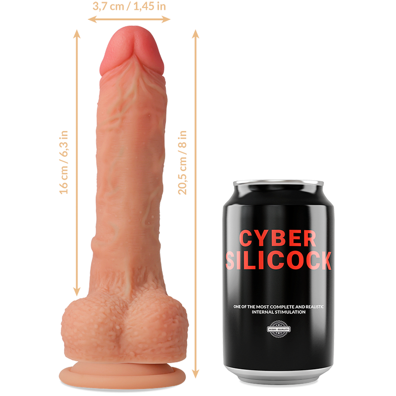 Cyber ​​Silcock - Strap-On Connor Silicona Líquido Com 3 Anéis Gratis 20.5 Cm -O- 3.7 Cm