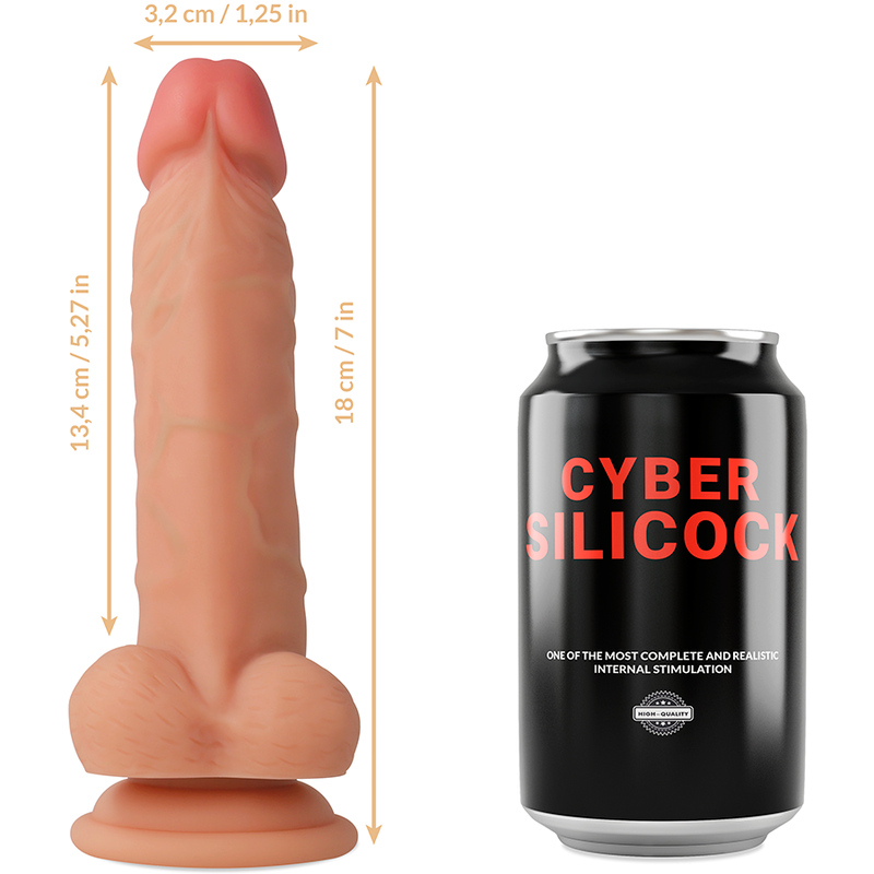 CYBER SILICOCK - ARNÊS SILICONE LÍQUIDA JUDE 18 CM Ø 3.2 CM