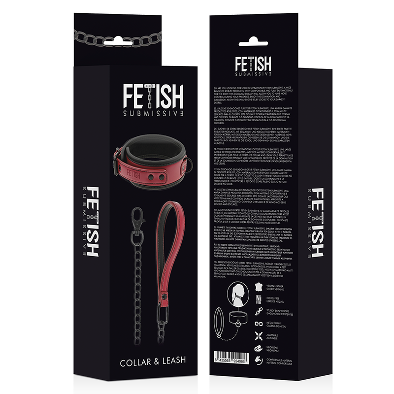 FETISH SUBMISSIVE DARK ROOM - COLAR DE CORRENTE COM FORRO DE NEOPRENO