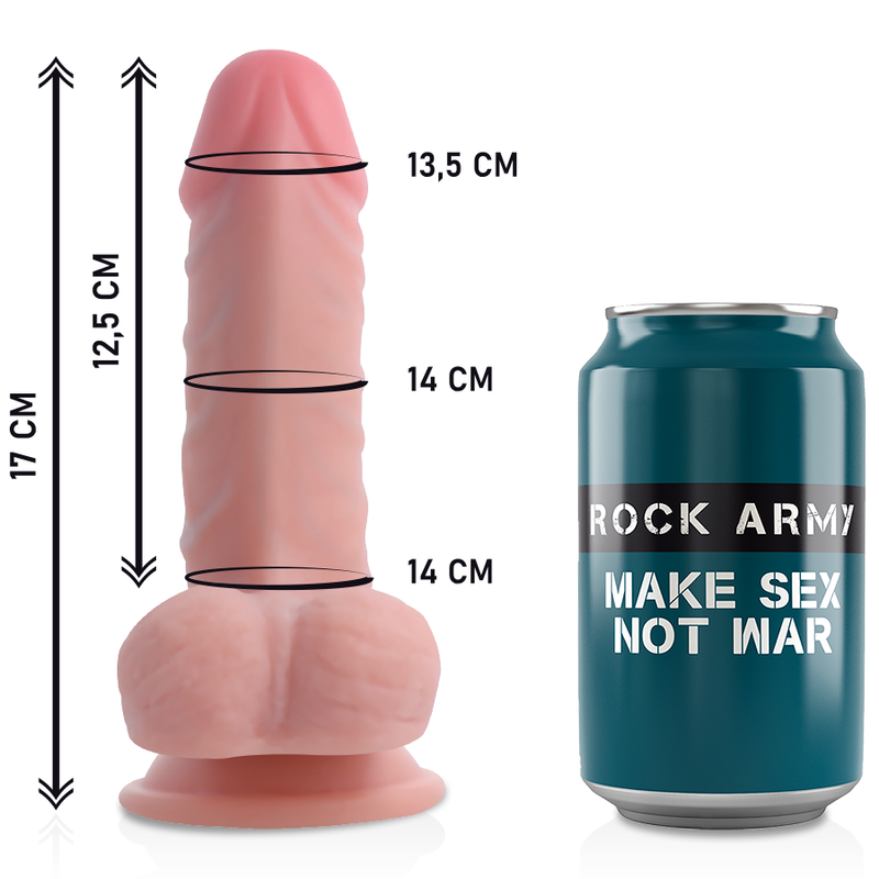 ROCKARMY - ARNÊS + DILDO REALISTA DUAL DENSITY PANZER 17 CM Ø 4.46 CM