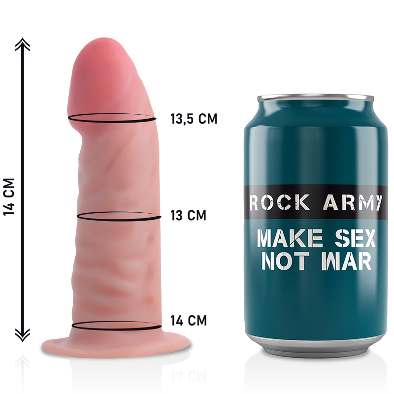 ROCKARMY - ARNÊS + DILDO REALISTA DUAL DENSITY TIGER 14 CM Ø 4.46 CM