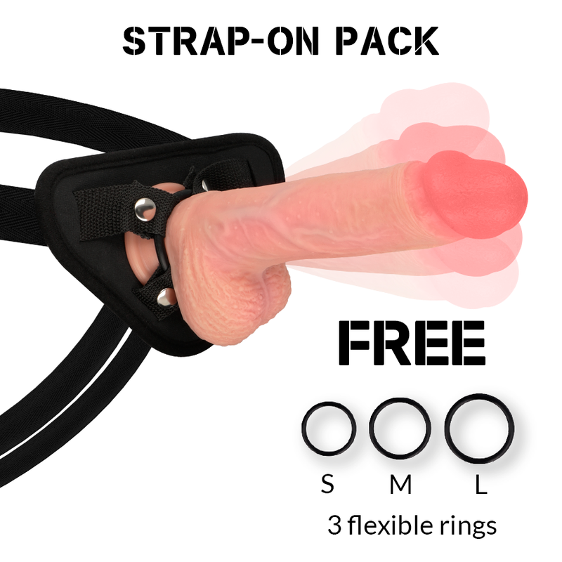 ROCKARMY - ARNÊS + HAWK ROTATIVO E VIBRADOR 22 CM Ø 4.6 CM