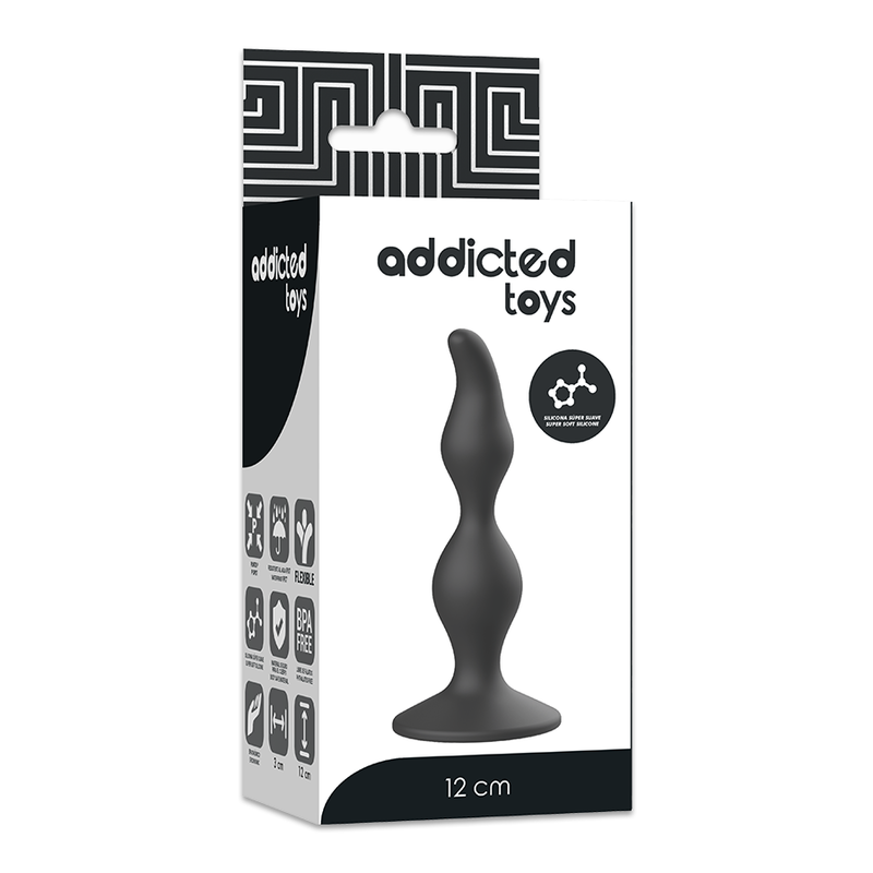 JUGUETES ADICTO - PLUG SEXUAL ANAL 12 CM NEGRO