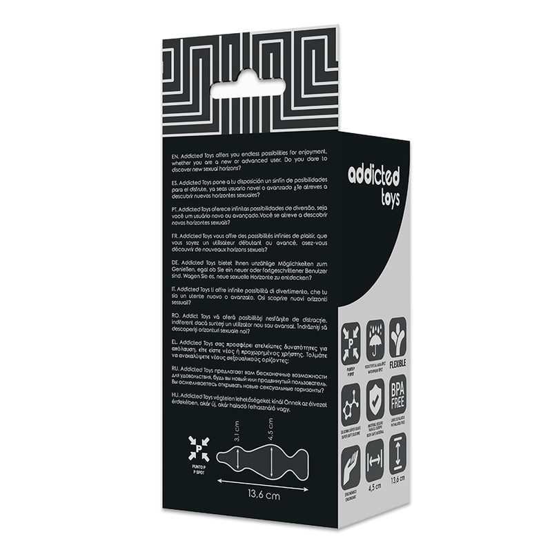 JUGUETES ADICTO - PLUG ANAL SEXUAL 13.6 CM NEGRO