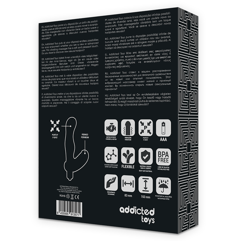 ADDICTED TOYS - P-SPOT VIBE ESTIMULADOR ANAL DE PRÓSTATA DE SILICONA