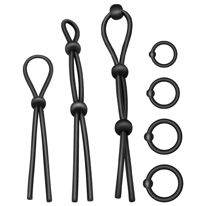 ADDICTED TOYS - CONJUNTO DE ANÉIS PARA GALO DE SILICONA FLEXÍVEL 7 PEAS